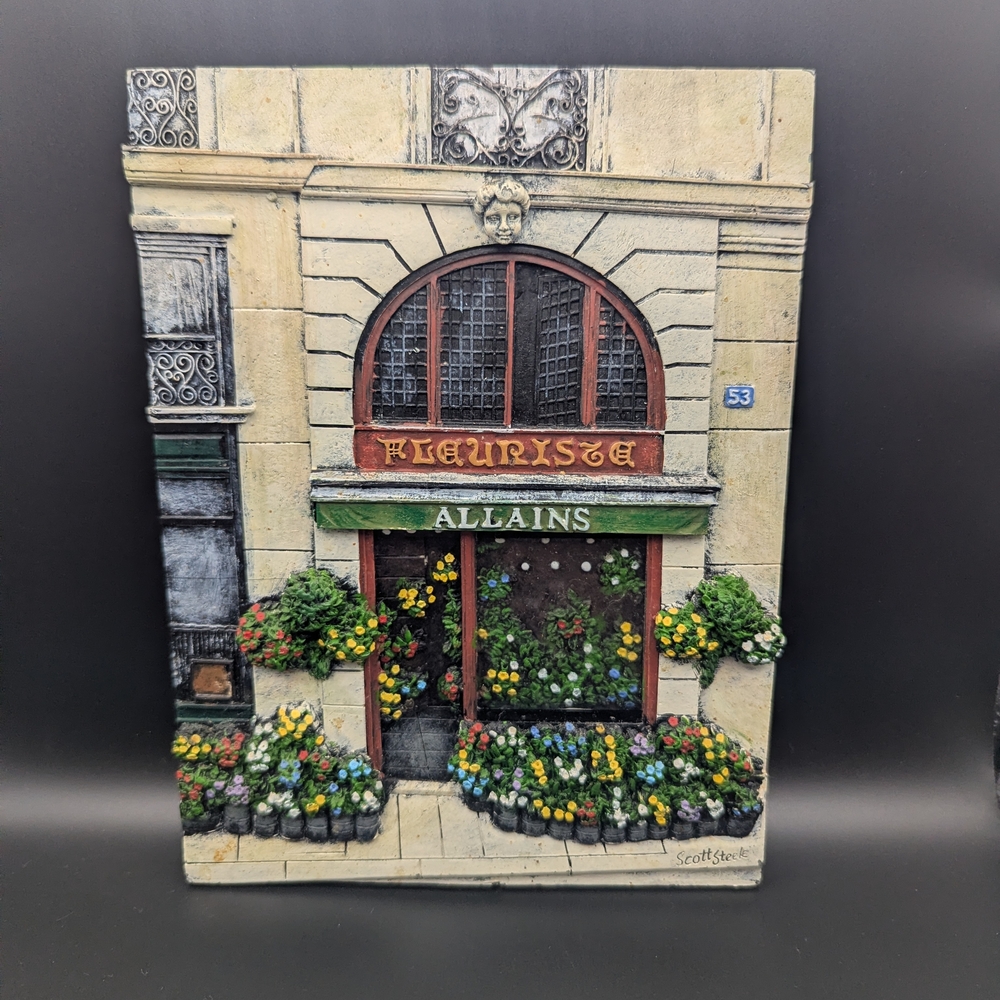 Fleuriste 3D Wall Art Plaque in Cream, Green, Brown
